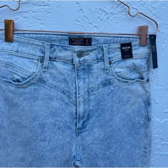Abercrombie & Fitch Simone Womens High Rise Ankle Skinny Jeans Acid Wash Sz 27 - Picture 3 of 14